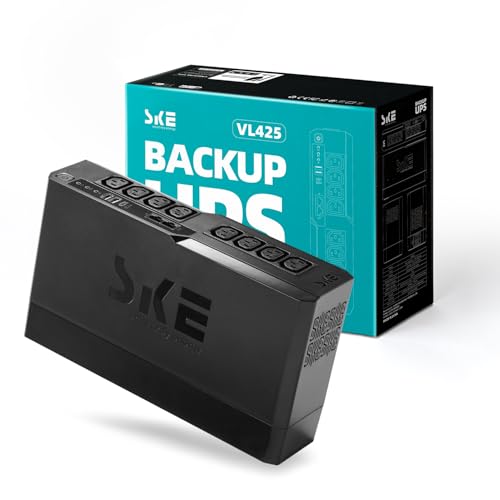 SKE UPS Onduleur PC 425VA/240W Batterie Coupure de Courant UPS Onduleurs Alimentation sans...