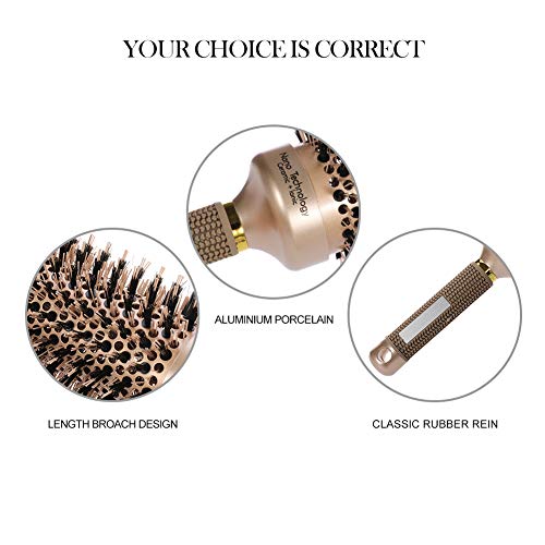 Gigitube - Set di 2 spazzole rotonde con setole di...