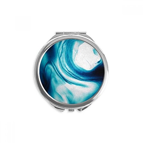 Miroir portable bleu transparent liquide résumé, une idée cadeau maquillage unique