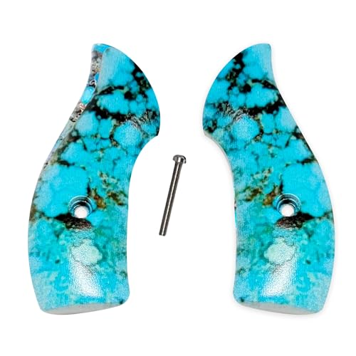 Premium Gun Grips Compatible Replacement for S&W Low Profile J Frame Grips Round Butt w/HD Picture of Turquoise UV Printed on Acrylic. - Premium Gun Grips