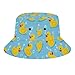 Fashion Bucket Hat for Outdoor, Women Men Portable Wide Brim Sun Hats for Daily Use, Yellow Rubber Ducks Soap Bubbles Blue, Adult Breathable Fisherman Hats