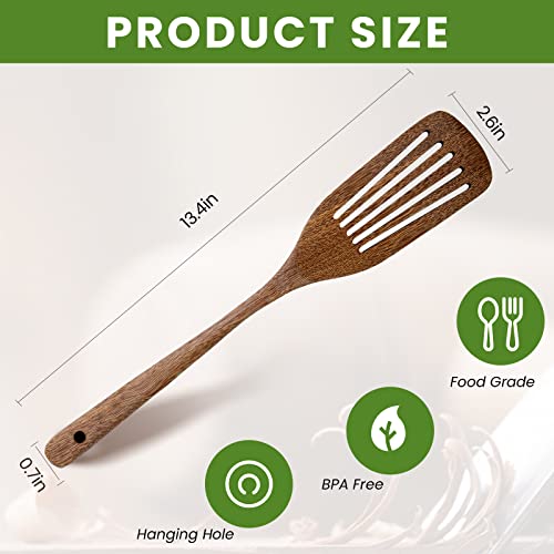 Wooden Spatula, Kitchen Slotted Turner, Wood Wok Spatula, Non Stick Cooking Utensils, Wooden Long Handle Slotted Turner, Wooden Kitchen Utensils For Cooking #TOP1