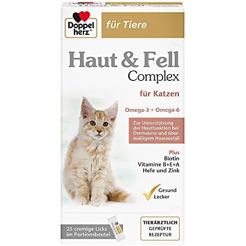 Doppelherz Haut & Fell Complex für Katzen - Zur Unterstützung der Hautfunktion bei Dermatose und übermäßigem Haarausfall - 25 Licks Cover