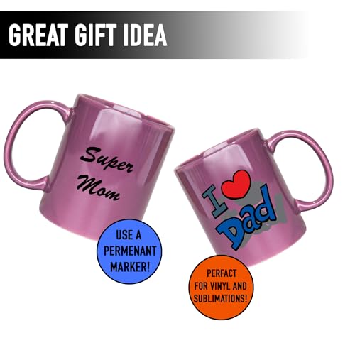 SHATCHI 4Pcs Purple Colour Sublimation Mugs 11oz - Sublimation Cups Coated Cup Heat Press Printing Tea Coffee Mugs Personalise Gift - Image 3