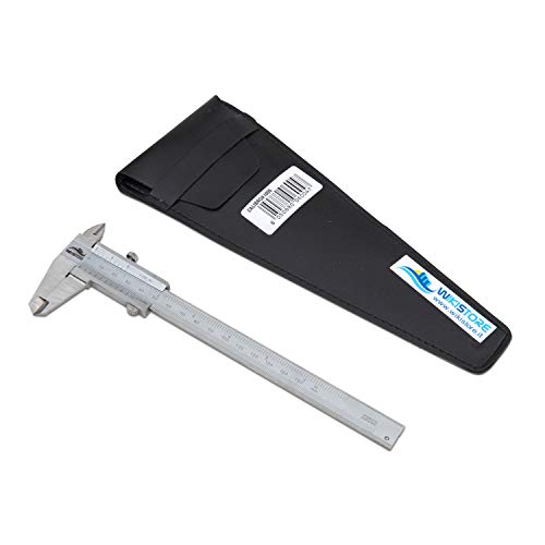 WIKISTORE TASCHEN MESSSCHIEBER MONOBLOCK 150 mm, Ventesimal-Bremssattel mit 40-mm-Backen, Schraubverschluss-Stahlsattel, Messwert 0,05 mm / 1/128", Präzises Arbeitswerkzeug Cover