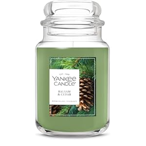 Yankee Candle, Balsam & Cedar Fall Scented Candle, 22oz Large Jar with up to 150 Hour Burn Time