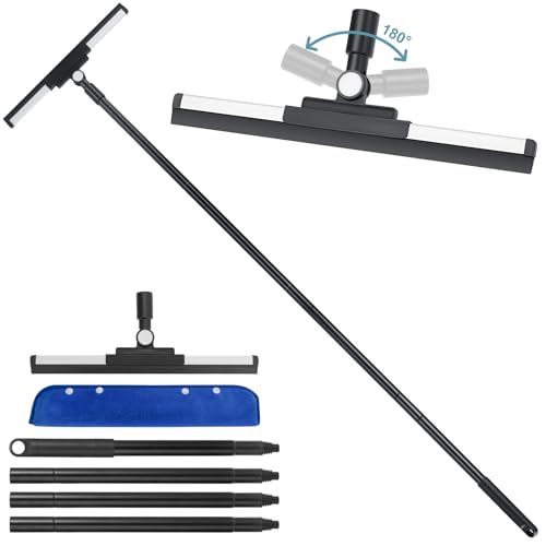 AiQInu Raclette Douche, Sol et Vitre – avec Manche Long et Tête en Silicone Souple pour un Nettoyage Efficace des Surfaces Mouillées, 36cm Largeur