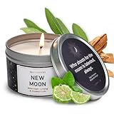 MAGNIFICENT 101 Moon Sage Aromatherapy Candle - 6 Oz White Soy Wax - 35 Hour Burn - Energy Cleansing & Manifestation