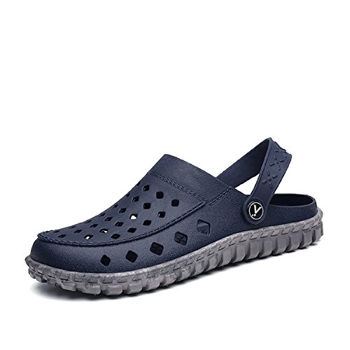 LILY999 Hombre Sandalias de Playa Verano Zapatillas Antideslizante Chanclas Mules Zuecos(Azul Oscuro,42 EU)