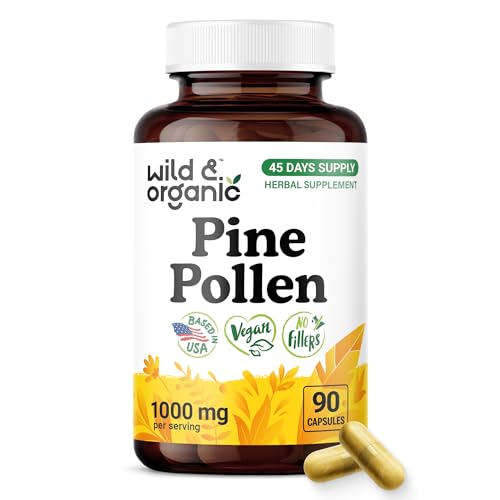 Wild & Organic Pine Pollen Capsules 1000 mg - Men's Support - 90 Count