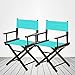 Chaise Directeur Pliante - Hauteur D'assise 44,5 Cm, Chaise D'extérieur De Chaise De Maquillage Portable, Chaise De Camping en Toile De Bois Massif Chaise De Pêche (Color : Blue, Size : 2PACK)