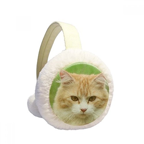 Orejeras de gato de felpa con rayas amarillas como regalo unisex de invierno