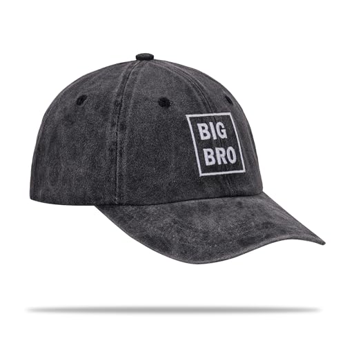 Image of Embroidery Cute Big Brother Hat, Sibling Matching Outfits Matching Mom Dad Hats Youth Big BRO Gift Boy Birthday Hat Preganancy Announcement Adjustable Cotton Low Profile Caps Black