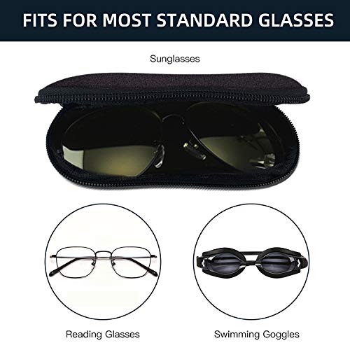 Zaxmey Sunglasses Soft Case With Carabiner Ultra Light Neoprene Zipper Eyeglass.black #TOP5