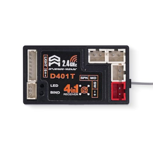 Orlandoo Hunter D4L Receiver, Model D401E Car Sound and D401T Truck Sound, 4-in-1 (D401T)