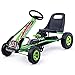 GOPLUS Gokart mit Verstellbarem Sitz, Kinderfahrzeug, Tretauto aus Gummireifen, Flexible Kupplung und Bremse, Vorwärts und Rückwärts, für 3-8-Jährige, max.30 kg, Indoor und Outdoor (Grün)