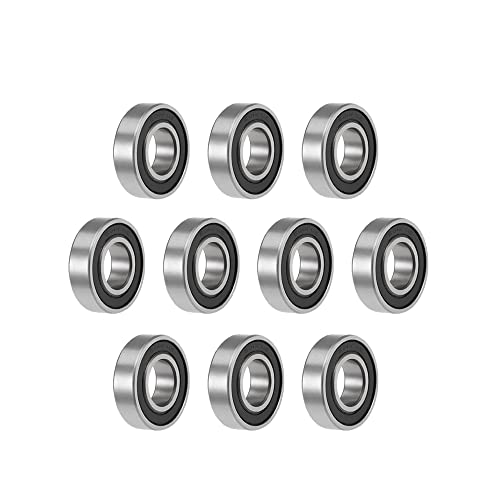 sourcing map 6002-2RS Deep Groove Ball Bearings Z2 15mm X 32mm X 9mm Double Shielded Carbon Steel 10pcs