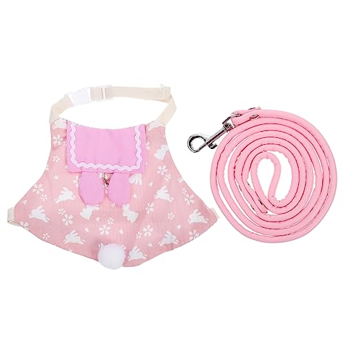 HOLIDYOYO Bunny Outfit Harness Leash Set Adorable Rabbit Harness for Small Pet Dress