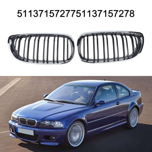Rejilla de parachoques delantero para BMW E92 acabado negro plata de plástico ABS 3