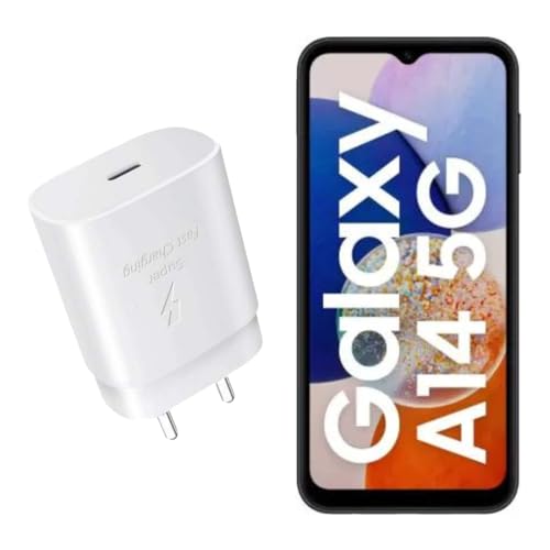 Image of Original 25Watt Adapter Compatible with Samsung A51 5G (White) 25Watt-F105 with 3 Months Warranty