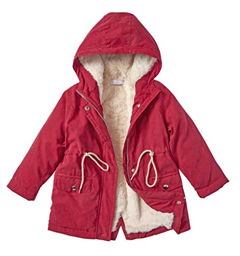 Cremson Girls Plush Lined Hooded Warm Winter Anorak Outerwear Jacket Parka Coat