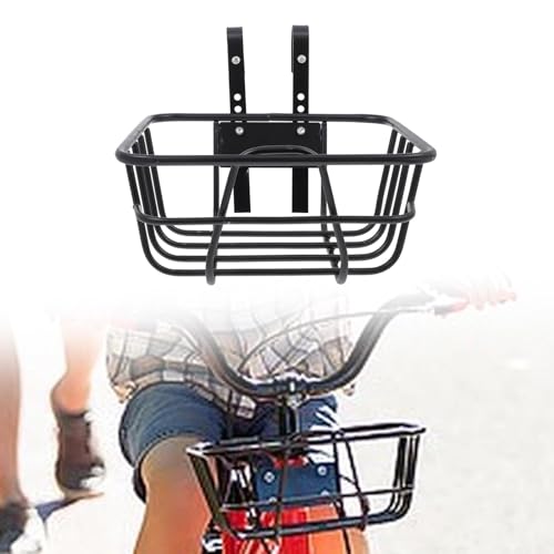 Ronyme Fahrradkorb Abnehmbar Hinten Vorne Fahradkorb Vorne für Kinder und Erwachsene, Einfache Installation, Fahrradkorb Hinten Passt für Die Meisten Fahrräder und E-Bikes,Schwarz,25x25x12 cm