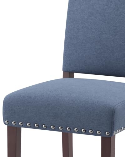 Image of Upholstered Dining Chairs Set of 2 with Thickened Seat Cushion