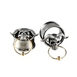 Estilo unisex de diseño mínimo 2PCS Acero quirúrgico Ghost Horned Tapones para los oídos Túneles Calibres Colgar BCR Hoop Bead Doble Flare Expansor Corporal Piercing Joyería Personalidad de la moda