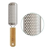 Foot File - Callus Remover Tool for Dead Skin Removal, At Home Pedicure Tools, Foot Rasp Callus Remover Feet and Heels, Smooth Soft Feet Using a Grater & Scraper (Bamboo & Stainless Steel) (1 Pack)