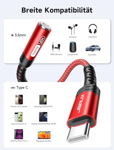 Foto von JSAUX USB C Kopfhörer Adapter Aux, Typ C auf 3.5mm Klinke Adapter Audio