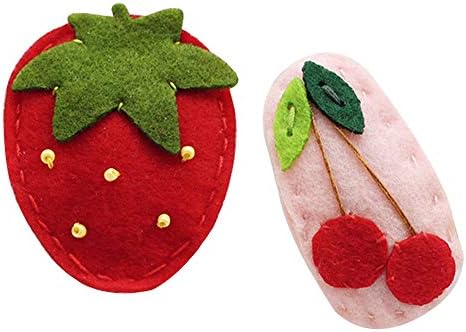 CRIZAN Hand made Felt Fruit Hair Clips For Baby Girl set (Strawberry 2)