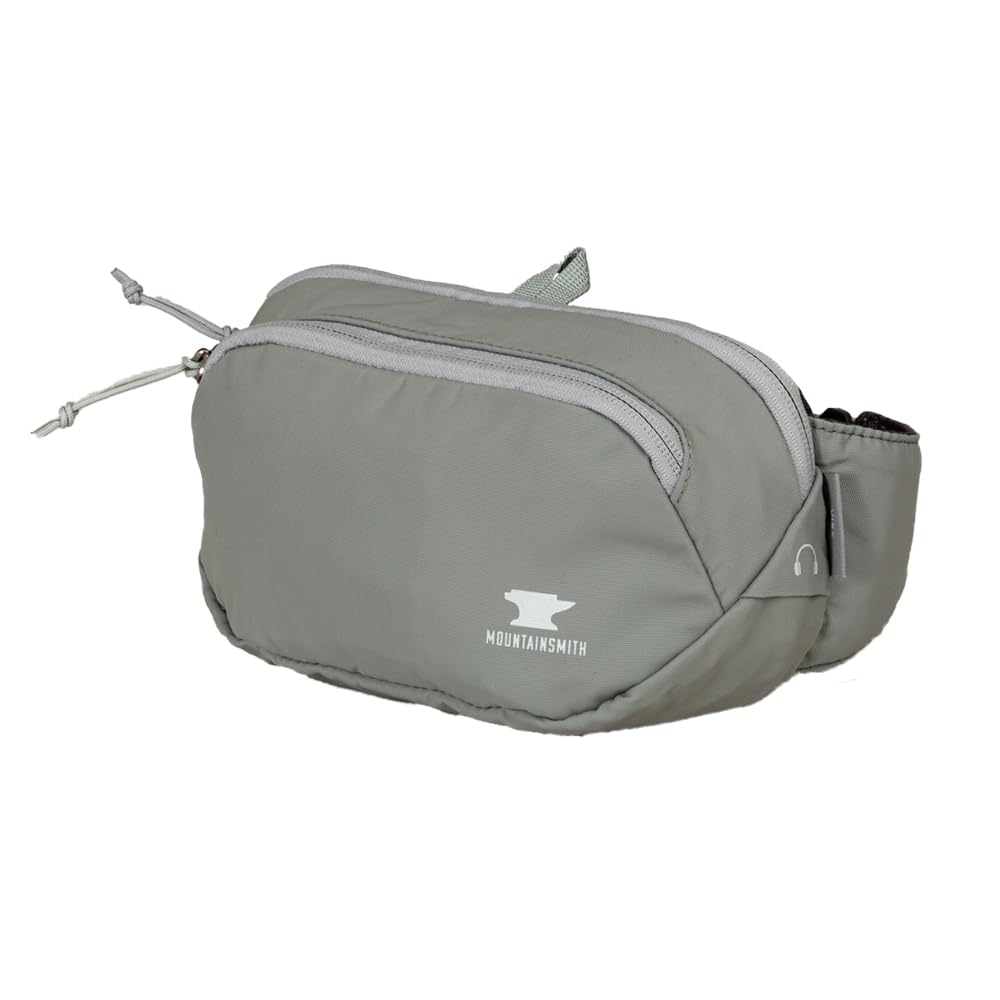 Mountainsmith Vibe Lumbar Waist Fanny Hip Pack, Running, Hiking, Travel, Dog-Walking, Outdoor Activities with 2 Zippered Pockets, Moon Mist Grey