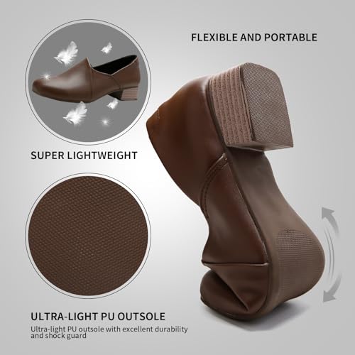 Image of UZB Loafers for Women Dress Shoes Slip On Shoes Low Heel Casual Work Office Dressy Shoes
