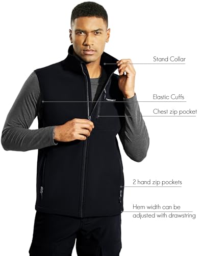 Haimont Men'S Fleece Lined Softshell Outerwear Vest Golf Sleeveless Jacket For Hiking Fishing Causal thumb #1