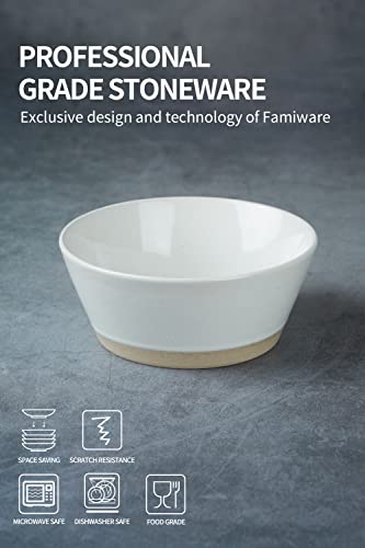 Famiware Saturn 6 Pieces Cereal Bowl, Soup Bowls, Stackable, Perfect For Your Friend For Housewarming, Thanksgiving, Christmas, White #TOP5