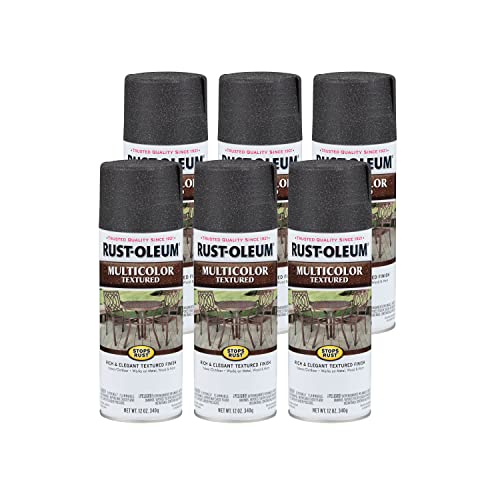 Image of Rust-Oleum Stops Rust Multi-Color Textured Spray Paint, Aged Iron | Rust Resistant | Indoor and Outdoor | Beautiful Finish on Metal, Wood & More | Comfort Tip | Any Angle Spray | 6 Pack