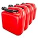 Produktbild Trevendo Kraftstoffkanister für Benzin und Diesel, Benzinkanister, Reservekanister, Deckel mit Dichtring, Flexibler Ausgießer, AdBlue-beständig, rot (4 Kanister, 10 Liter)
