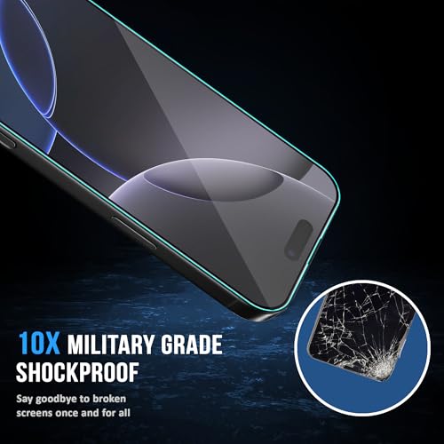 Image of FIRST MART Tempered Glass Screen Protector for iPhone 16 / iPhone 15 - Full-Glue Screen Guard, 3D Edge to Edge, HD Clear, Bubble-Free, Case-Friendly, Black, Pack of 2