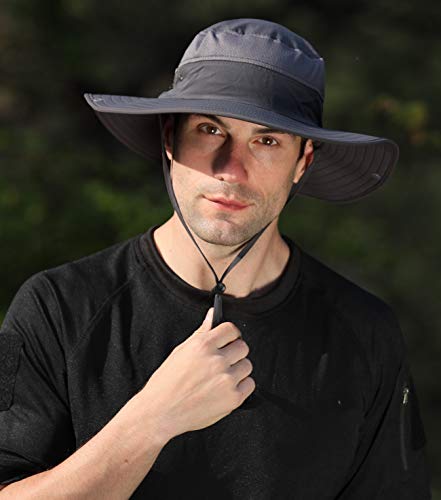 Icolor Fishing Sun Hats Upf 50+ Sun Protection Hats Travel Beach Bucket Hat Removable Neck & Face Flap Cover For Man Women (D Grey) #TOP4