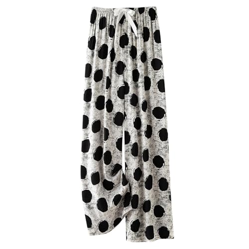 Pantalones Mujer Pantalones Largo Moda Pijama Suelto Estampado Casual Cintura Alta Pantalones Deportes Cómodo Verano Primavera Original Cintura elástica Casa Pants