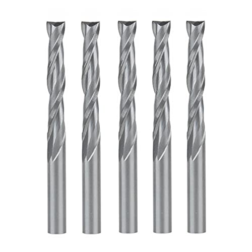 Fraise carbure 4x22mm lot de 5 micro-fraises monobloc CNC à deux cannelures pour gravure sur bois