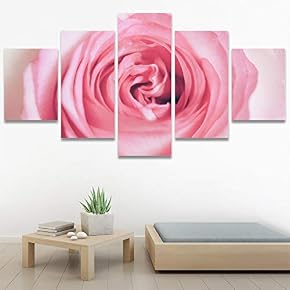 SIGNWIN 5 Panel Canvas Wall Art Bright Flowers...