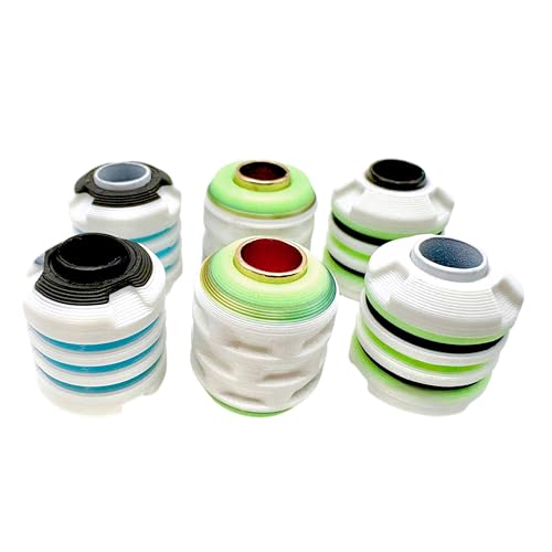 Spec Six Coldlight Pack - Glow Lanyard Beads EDC Set - 6 Pack Paracord Beads with Engraved Tin - Knife Lanyard Beads - Small Batch White Composite - Hi Vis Glow in the Dark