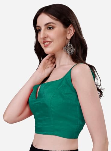 Image of Pujia Mills Women's Heavy Phantom Silk Bollywood Style Sleeveless Trendy Blouse(Veda)
