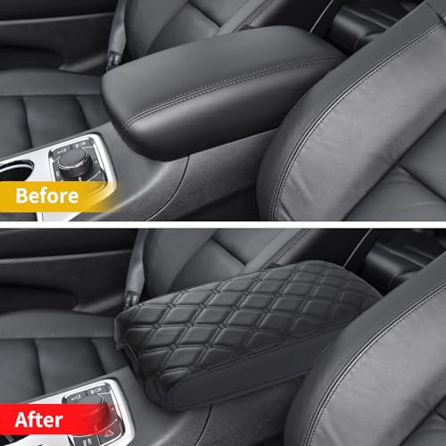 GIANT PANDA Custom Fit Center Console Cover Armrest Cover for Jeep Grand Cherokee 2011-2021,Waterproof Leather Middle Console Cover - Full Protection - Black by GIANT PANDA - Used condition - Image 3