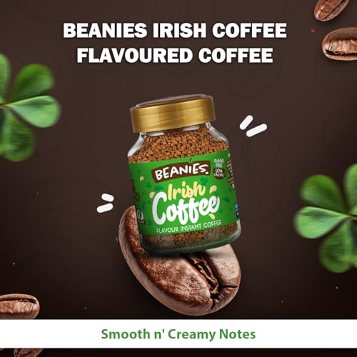 Image of Beanies Irish Cream Flavoured Instant Coffee | 50g | Freeze Dried Coffee with Irish Cream (Pack of 2)