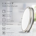 DYMOND LED Ceiling Light Fixture Flush Mount 4000K Natural Daylight Dimmable Surface Mount Brushed Nickel Ceiling Lamp for Kitchen, Hallway, Bathroom, Bedroom, Closet (14 Inch) - Image 2