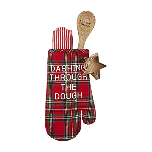 Mud Pie Christmas Oven Mitt and Baking Set, Dashing Through The Dough