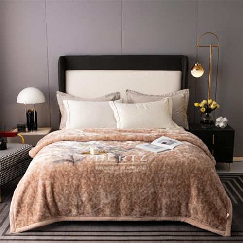 LGYKUMEG Weighted Warm Winter Korean Fleece Mink Throw Blanket Queen Size 79x91in/9lb,Soft and Warm,Thick 2 Ply Printed Raschel Mink Bed Blanket,for Fall, Winter, 200x230cm/4kg