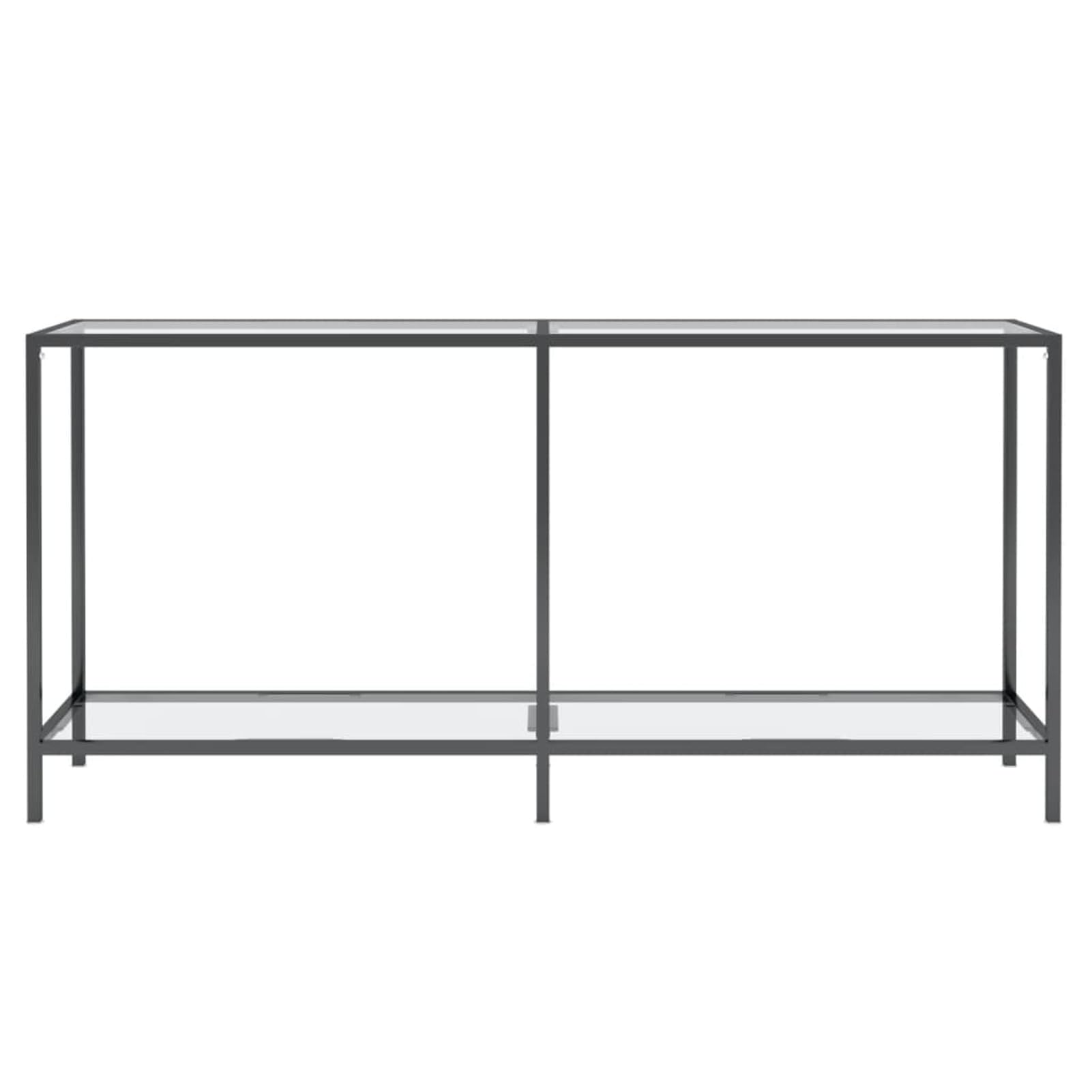 Stół konsolowy przezroczysty 160 x 35 x 75 cm ze szkła hartowanego, stolik konsolowy, smukły stół konsolowy do przedpokoju, kompaktowy stół wystawowy, stolik na sofę do małych przestrzeni